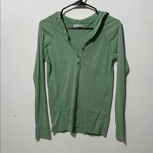 Michael Stars long sleeve hoodie tee, size OS Sage Green
